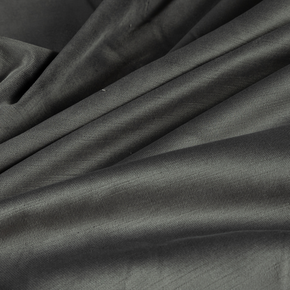 Atlantic Ribbed Textured Plain Cotton Feel Velvet Grey Upholstery Fabric CTR-2568 - Handmade Cushions