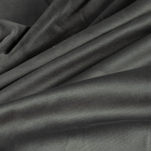 Atlantic Ribbed Textured Plain Cotton Feel Velvet Grey Upholstery Fabric CTR-2568 - Made To Measure Curtains