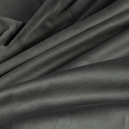 Atlantic Ribbed Textured Plain Cotton Feel Velvet Grey Upholstery Fabric CTR-2568 - Made To Measure Curtains