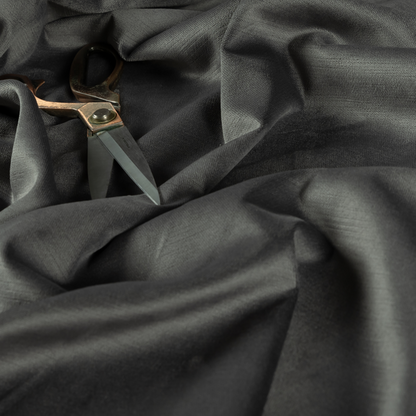 Atlantic Ribbed Textured Plain Cotton Feel Velvet Grey Upholstery Fabric CTR-2568 - Roman Blinds