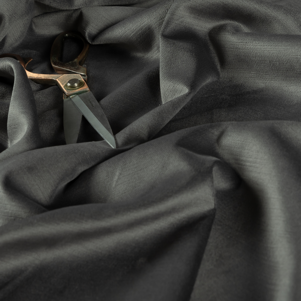 Atlantic Ribbed Textured Plain Cotton Feel Velvet Grey Upholstery Fabric CTR-2568
