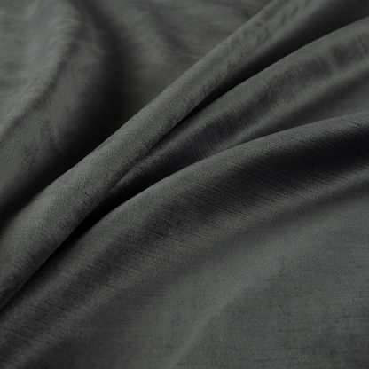 Atlantic Ribbed Textured Plain Cotton Feel Velvet Grey Upholstery Fabric CTR-2569