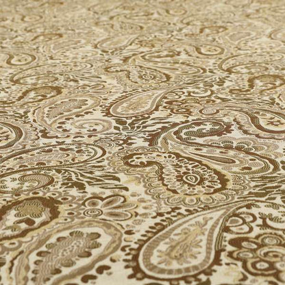 Colarto Collection Brown Colour In Paisley Pattern Chenille Furnishing Fabric CTR-257 - Roman Blinds