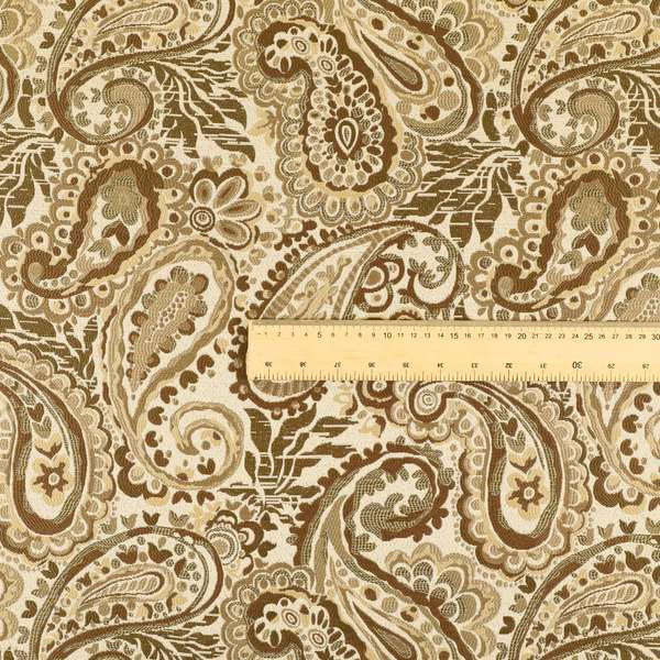 Colarto Collection Brown Colour In Paisley Pattern Chenille Furnishing Fabric CTR-257 - Roman Blinds