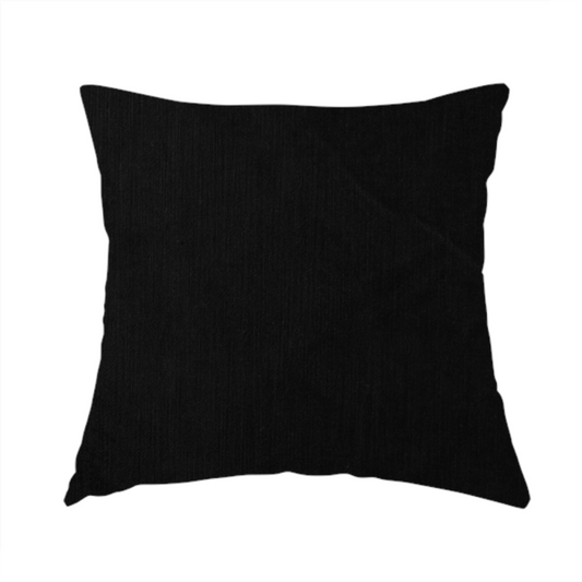 Atlantic Ribbed Textured Plain Cotton Feel Velvet Black Upholstery Fabric CTR-2570 - Handmade Cushions