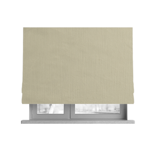 Atlantic Ribbed Textured Plain Cotton Feel Velvet Cream Upholstery Fabric CTR-2577 - Roman Blinds