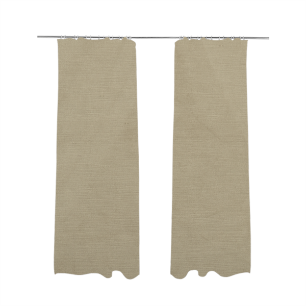 Atlantic Ribbed Textured Plain Cotton Feel Velvet Beige Upholstery Fabric CTR-2578 - Made To Measure Curtains