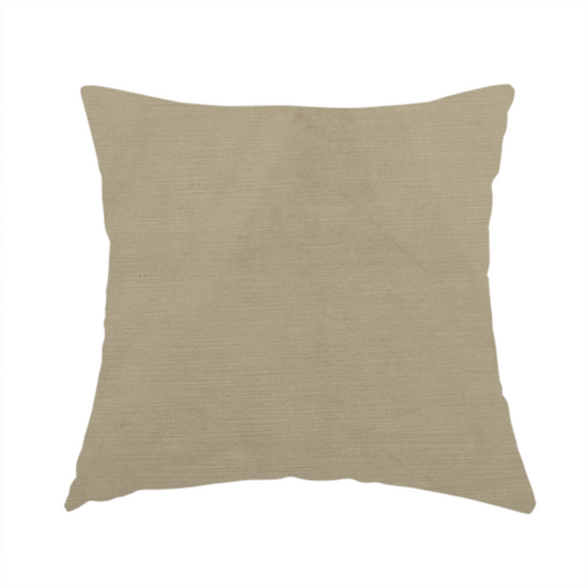 Atlantic Ribbed Textured Plain Cotton Feel Velvet Beige Upholstery Fabric CTR-2578 - Handmade Cushions