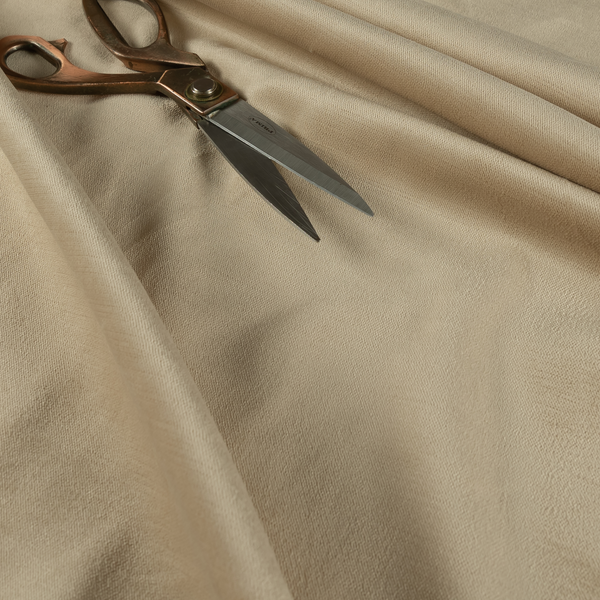 Atlantic Ribbed Textured Plain Cotton Feel Velvet Beige Upholstery Fabric CTR-2578 - Made To Measure Curtains