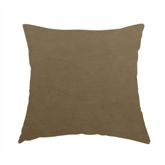 Atlantic Ribbed Textured Plain Cotton Feel Velvet Brown Upholstery Fabric CTR-2580 - Handmade Cushions