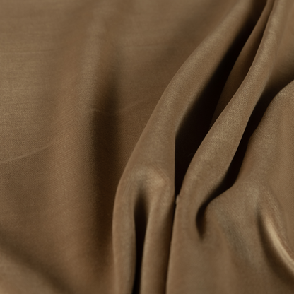 Atlantic Ribbed Textured Plain Cotton Feel Velvet Brown Upholstery Fabric CTR-2580