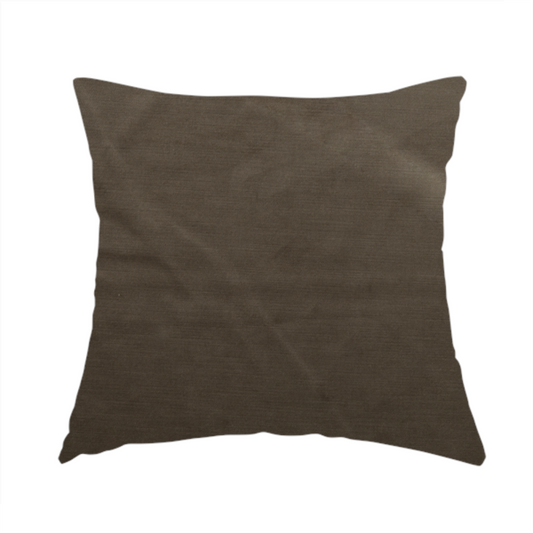 Atlantic Ribbed Textured Plain Cotton Feel Velvet Brown Upholstery Fabric CTR-2582 - Handmade Cushions