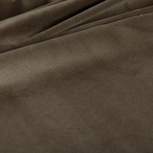 Atlantic Ribbed Textured Plain Cotton Feel Velvet Brown Upholstery Fabric CTR-2582