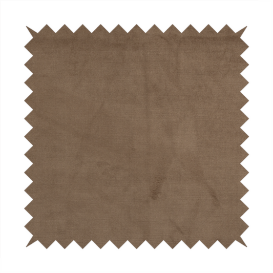 Atlantic Ribbed Textured Plain Cotton Feel Velvet Brown Upholstery Fabric CTR-2583