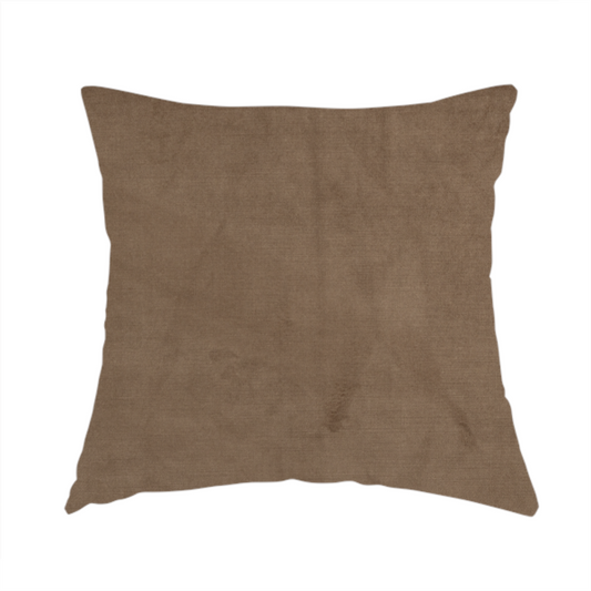 Atlantic Ribbed Textured Plain Cotton Feel Velvet Brown Upholstery Fabric CTR-2583 - Handmade Cushions