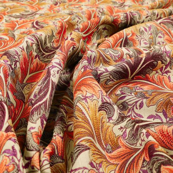 Colarto Collection Passion Colourful In Floral Pattern Chenille Furnishing Fabric CTR-259 - Roman Blinds