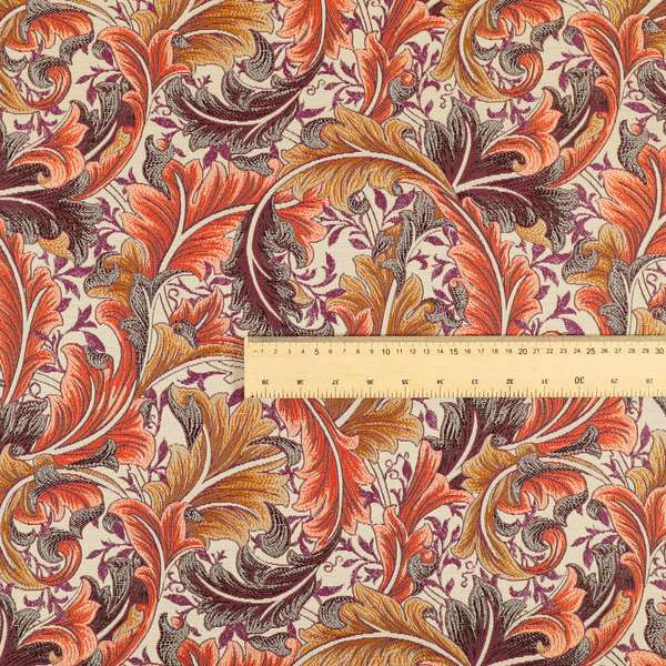 Colarto Collection Passion Colourful In Floral Pattern Chenille Furnishing Fabric CTR-259 - Made To Measure Curtains