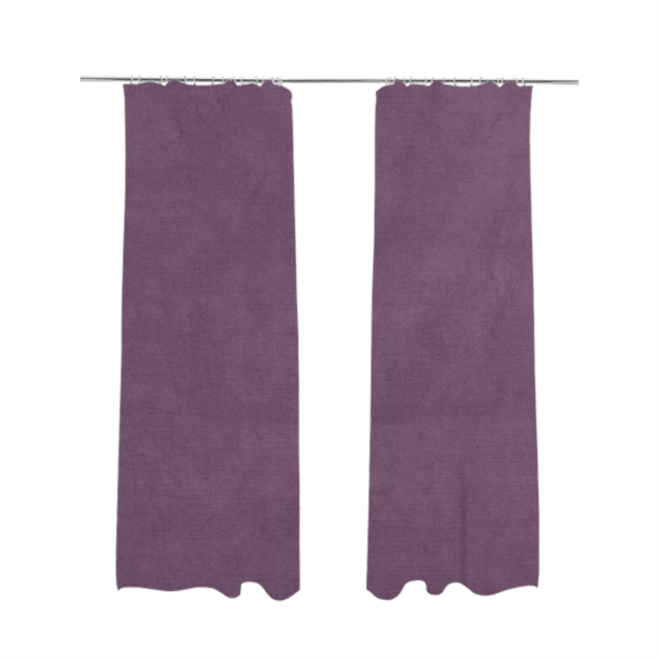 Atlantic Ribbed Textured Plain Cotton Feel Velvet Purple Upholstery Fabric CTR-2591 - Made To Measure Curtains