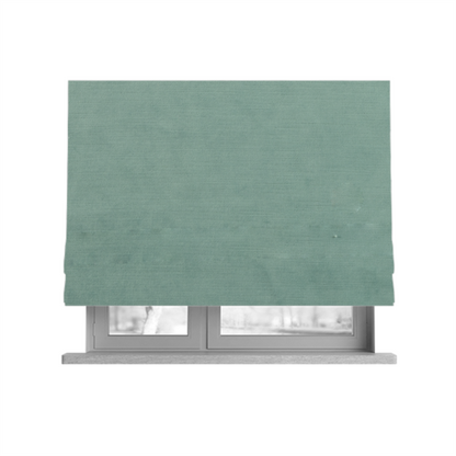 Atlantic Ribbed Textured Plain Cotton Feel Velvet Green Upholstery Fabric CTR-2594 - Roman Blinds