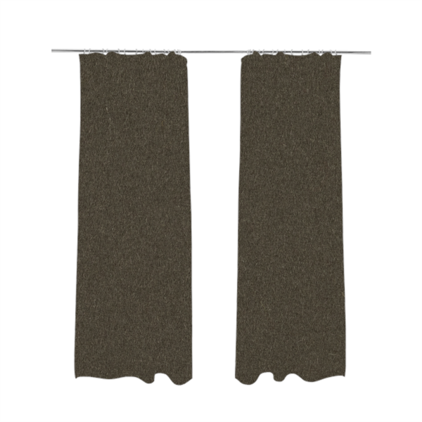 Moorland Plain Wool Brown Colour Upholstery Fabric CTR-2599 - Made To Measure Curtains