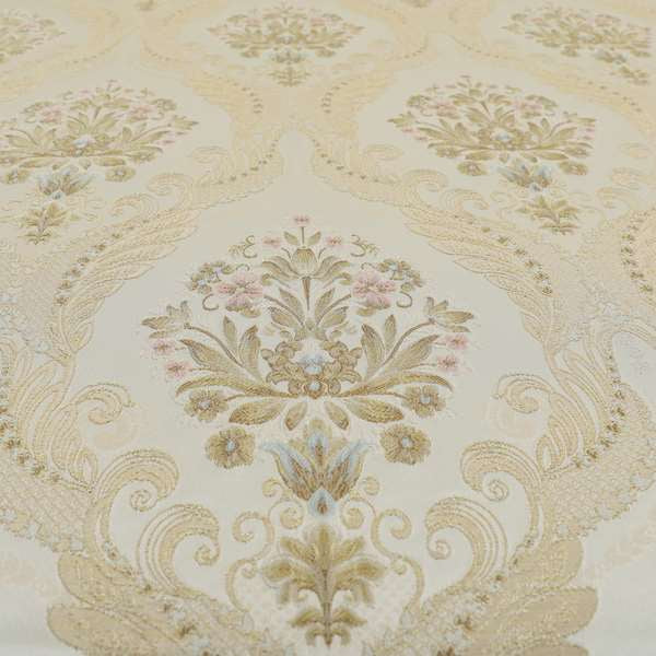 Saliha Traditional Large Damask Pattern Fabric Pearl Collection Fabrics CTR-26