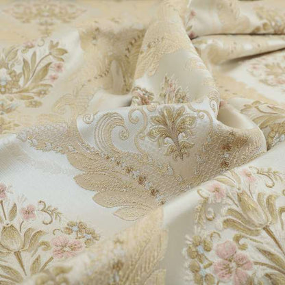 Saliha Traditional Large Damask Pattern Fabric Pearl Collection Fabrics CTR-26
