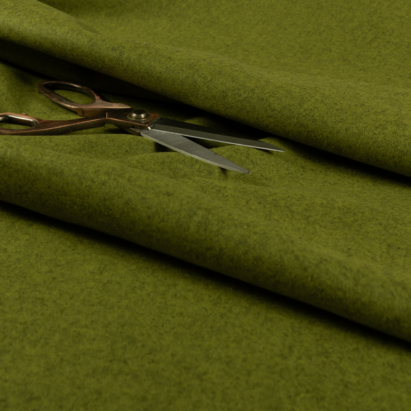 Moorland Plain Wool Green Colour Upholstery Fabric CTR-2606 - Made To Measure Curtains