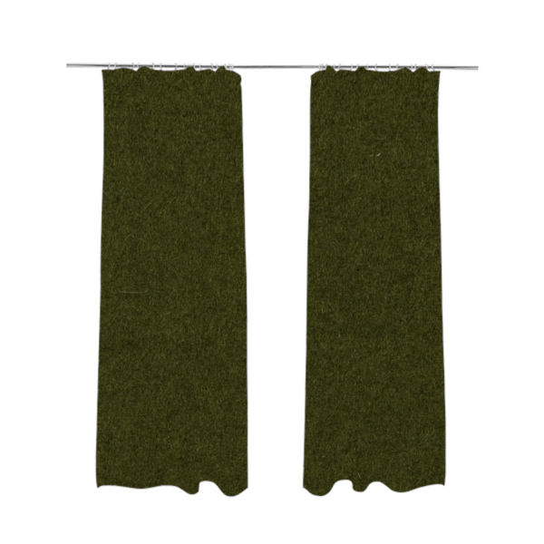 Moorland Plain Wool Green Colour Upholstery Fabric CTR-2607 - Made To Measure Curtains