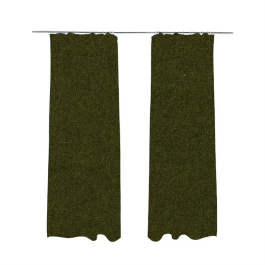 Moorland Plain Wool Green Colour Upholstery Fabric CTR-2607 - Made To Measure Curtains