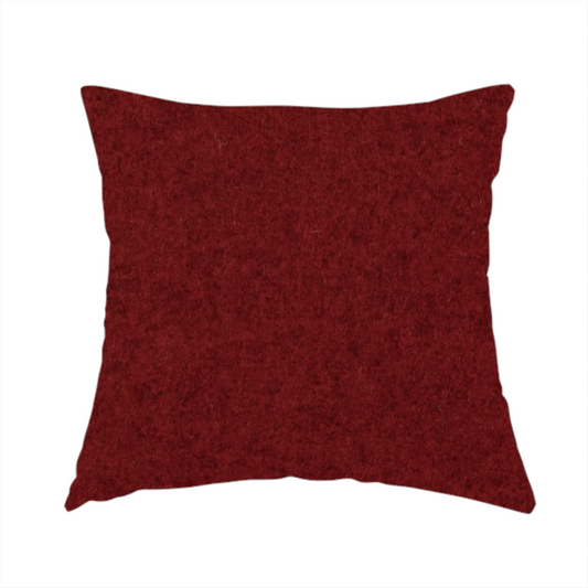 Moorland Plain Wool Red Colour Upholstery Fabric CTR-2608 - Handmade Cushions