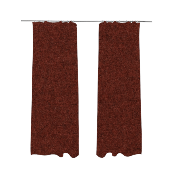 Moorland Plain Wool Red Colour Upholstery Fabric CTR-2609 - Made To Measure Curtains