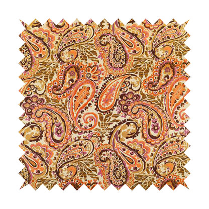 Colarto Collection Passion Colourful In Paisley Pattern Chenille Furnishing Fabric CTR-261 - Made To Measure Curtains