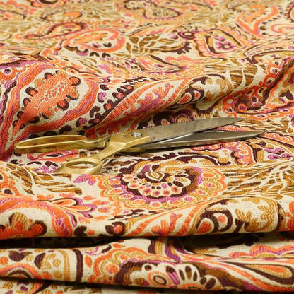 Colarto Collection Passion Colourful In Paisley Pattern Chenille Furnishing Fabric CTR-261 - Made To Measure Curtains