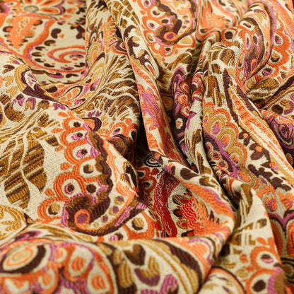 Colarto Collection Passion Colourful In Paisley Pattern Chenille Furnishing Fabric CTR-261 - Roman Blinds