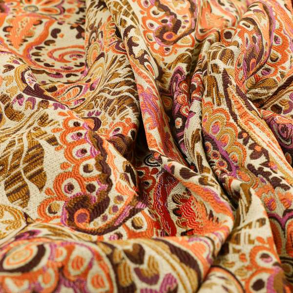 Colarto Collection Passion Colourful In Paisley Pattern Chenille Furnishing Fabric CTR-261 - Made To Measure Curtains