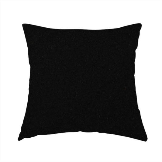 Moorland Plain Wool Black Colour Upholstery Fabric CTR-2613 - Handmade Cushions