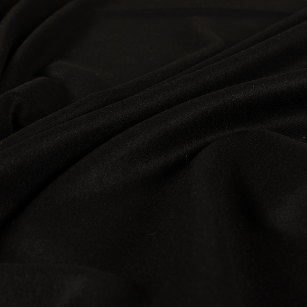 Moorland Plain Wool Black Colour Upholstery Fabric CTR-2613