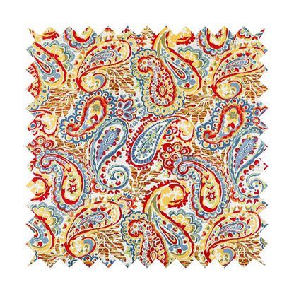 Colarto Collection Circus Colours In Paisley Pattern Chenille Furnishing Fabric CTR-262 - Handmade Cushions