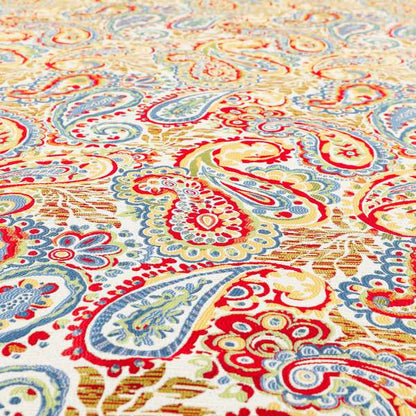 Colarto Collection Circus Colours In Paisley Pattern Chenille Furnishing Fabric CTR-262