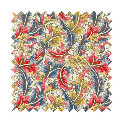 Colarto Collection Circus Colours In Floral Pattern Chenille Furnishing Fabric CTR-263 - Made To Measure Curtains