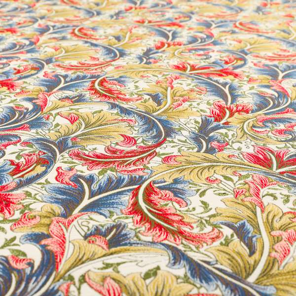 Colarto Collection Circus Colours In Floral Pattern Chenille Furnishing Fabric CTR-263 - Made To Measure Curtains