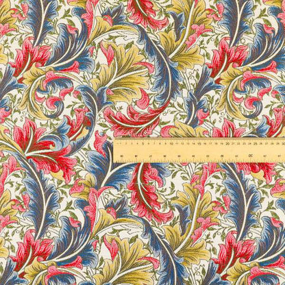 Colarto Collection Circus Colours In Floral Pattern Chenille Furnishing Fabric CTR-263 - Made To Measure Curtains