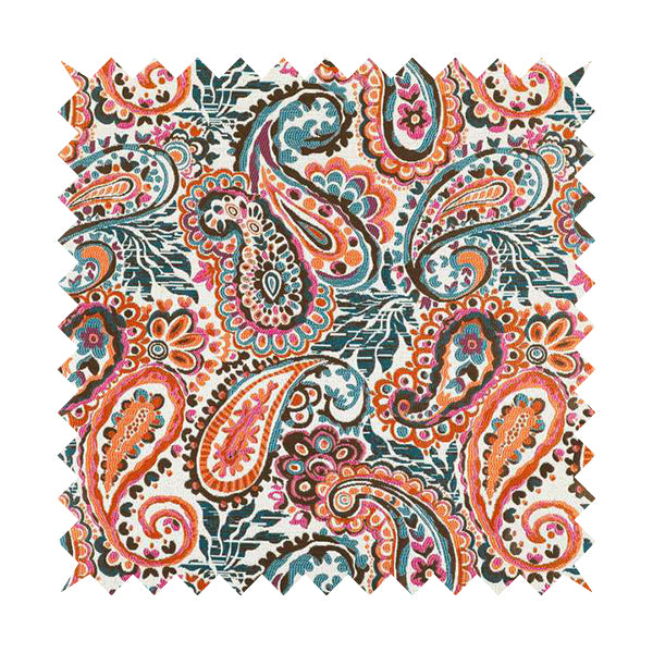Colarto Collection Tropical Colours In Paisley Pattern Chenille Furnishing Fabric CTR-264 - Handmade Cushions