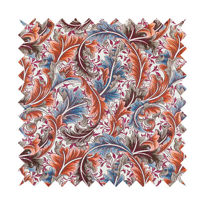 Colarto Collection Tropical Colours In Floral Pattern Chenille Furnishing Fabric CTR-265 - Made To Measure Curtains