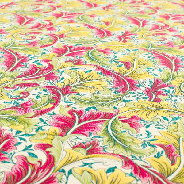 Colarto Collection Citrus Colours In Floral Pattern Chenille Furnishing Fabric CTR-268 - Made To Measure Curtains