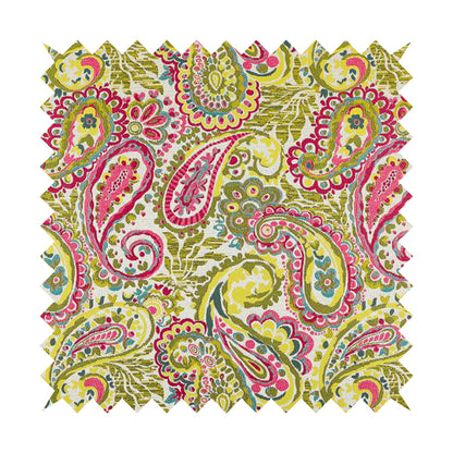 Colarto Collection Citrus Colours In Paisley Pattern Chenille Furnishing Fabric CTR-269 - Roman Blinds