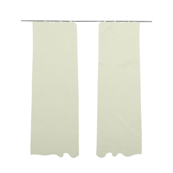 Alpha Plain Durable Velvet Brushed Cotton Effect Upholstery Fabric White Colour CTR-2693 - Made To Measure Curtains