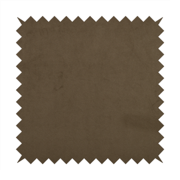 Alpha Plain Durable Velvet Brushed Cotton Effect Upholstery Fabric Brown Colour CTR-2695 - Roman Blinds