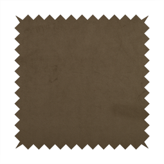 Alpha Plain Durable Velvet Brushed Cotton Effect Upholstery Fabric Brown Colour CTR-2695