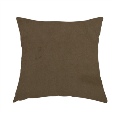 Alpha Plain Durable Velvet Brushed Cotton Effect Upholstery Fabric Brown Colour CTR-2695 - Handmade Cushions